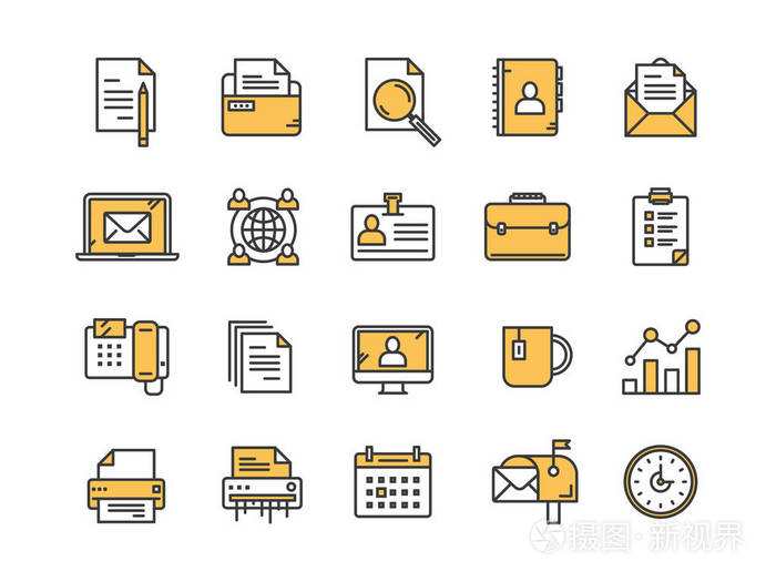 大纲图标集合.矢量图