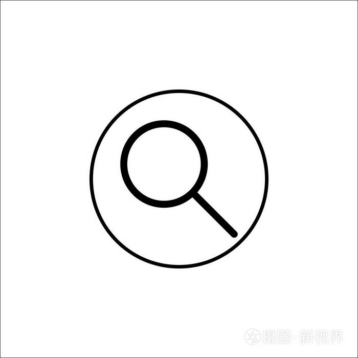 搜索填充图标,移动标记和放大镜插画