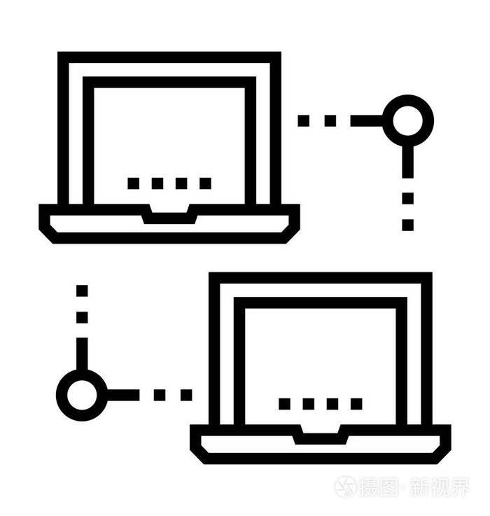 数据传送粗体线矢量图标