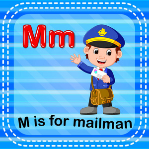 抽认卡字母 M 是邮递员