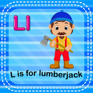 抽认卡字母 L 是伐木工人
