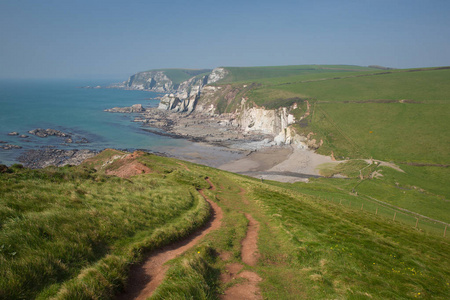 Ayrmer 湾附近的 Challaborough 湾南部德文郡英国西海岸路径