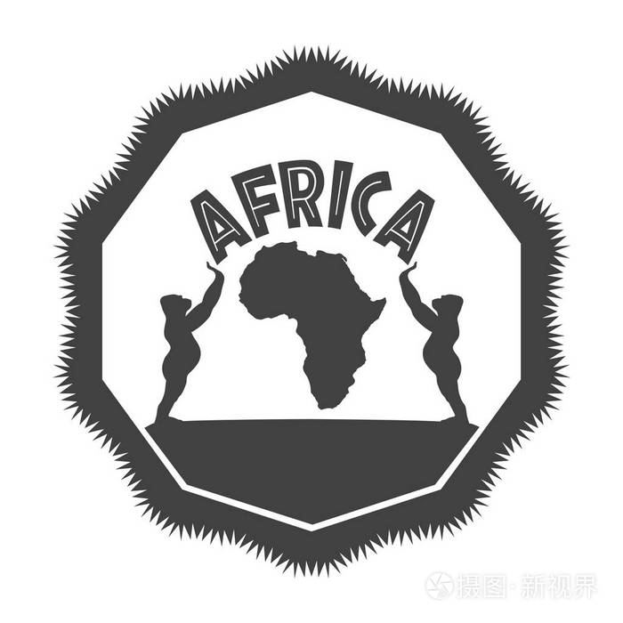单色的非洲符号