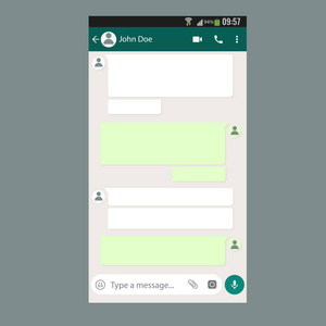 智能手机屏幕上的移动 Ui 套件聊天应用程序模板