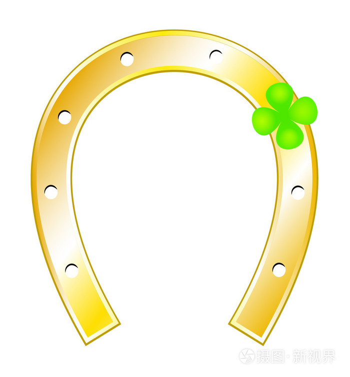 幸运符马蹄和四叶草