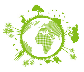 绿色与清洁生态地球概念矢量背景