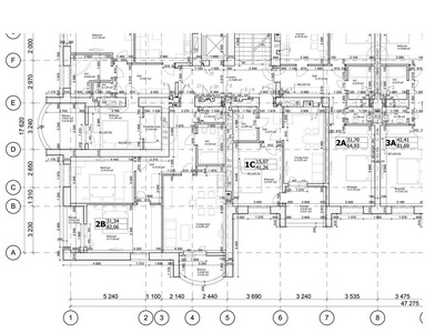 部分详细的建筑规划, 平面图, 布局, 蓝图。矢量插图