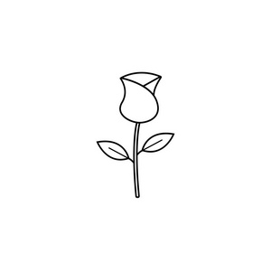 玫瑰花为情人节线图标