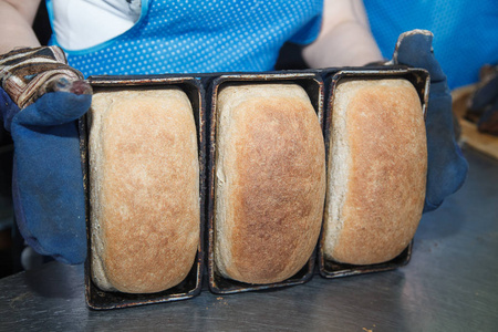 面包的新鲜游荡在烘烤面包的形式