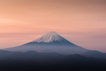 富士山顶部, 春季日出天空