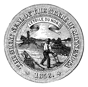 明尼苏达州复古雕刻的印章。