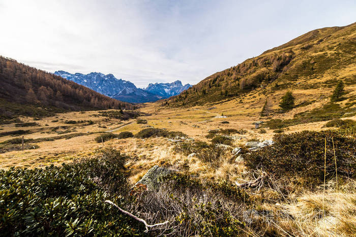 秋天的早晨，在阿尔卑斯山