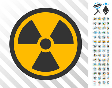 带红利的放射性平面图标