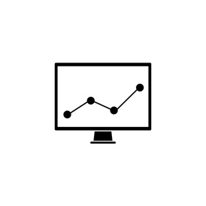 市场监控实体图标, 计算机分析