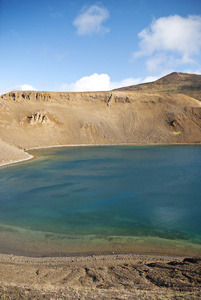 冰岛火山湖图片
