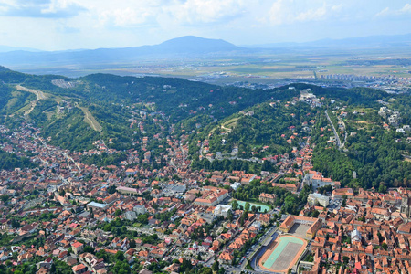 布拉索夫城市的看法在谷, 罗马尼亚