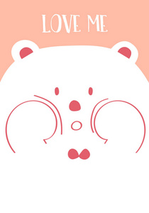 横幅 标语牌熊与心粉红色集合