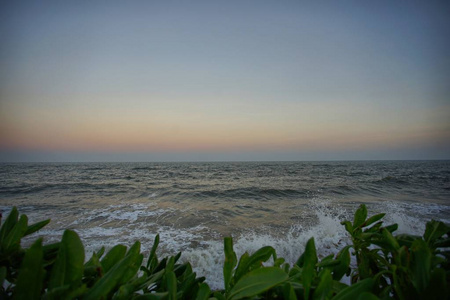 在华欣泰国日落前的傍晚海