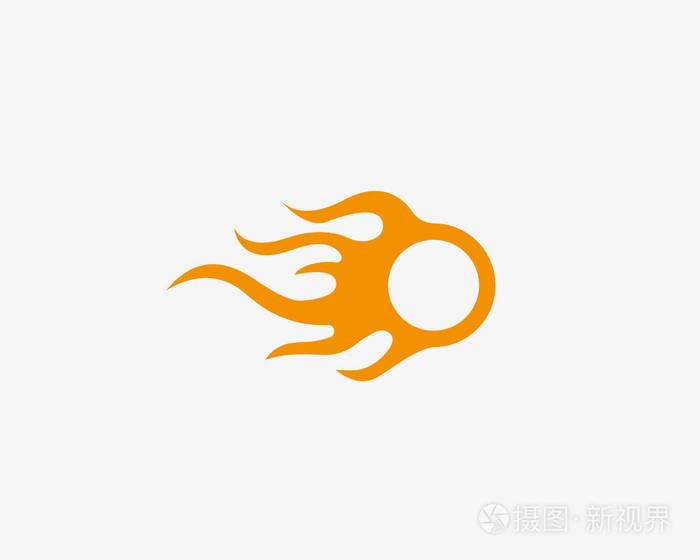 抽象火球标志设计.小行星流星矢量标识