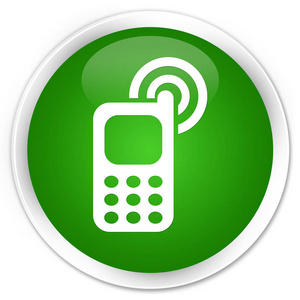 手机铃声图标溢价绿色圆形按钮