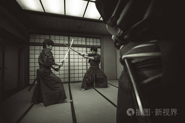 日本传统道场的武士训练