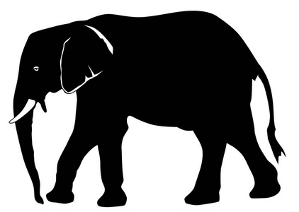 大象矢量剪影图片