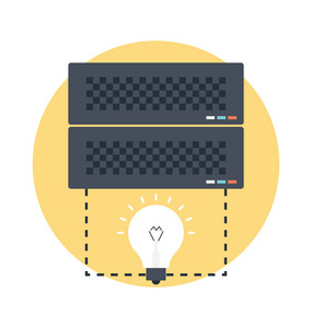 服务器解决方案平面图标图片