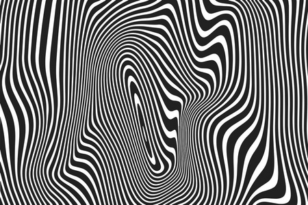 抽象图案波形曲线线波纹黑色白线矢量背景插画