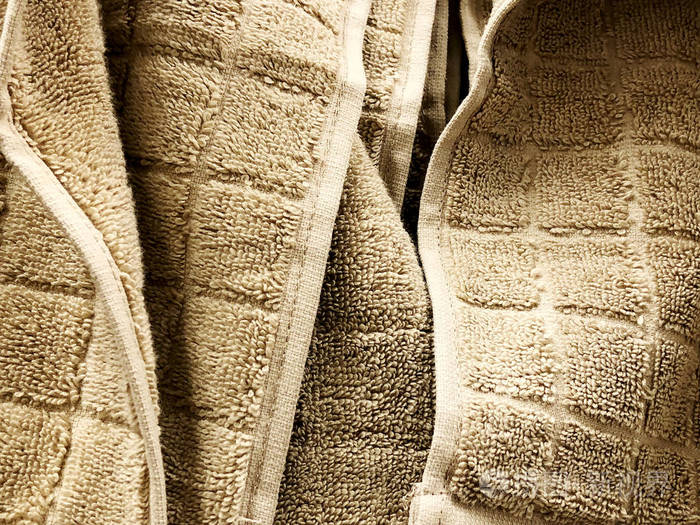 织物表面的顶部视图特写针织面料纹理