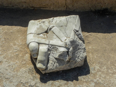 雕像的细节。Teboursouk, 贝, 突尼斯