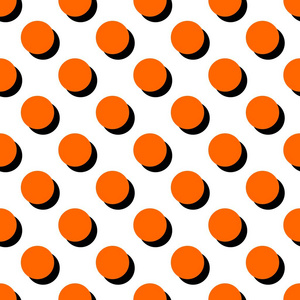 白色背景上的大橙色圆点的矢量图案装饰壁纸