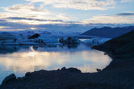 冰岛 Jokulsarlon 的风景与冰