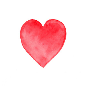 情人节概念, 水彩画红色心形