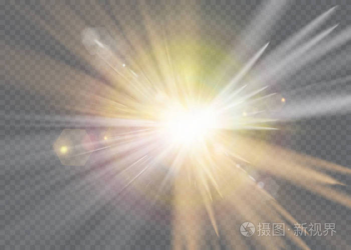 透明日光特效镜头闪光灯效果. 前太阳镜闪光灯