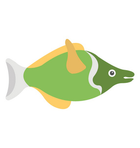 一种鱼的鱼平面矢量图标设计