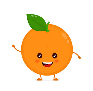 可爱的微笑愉快的橙色。向量平