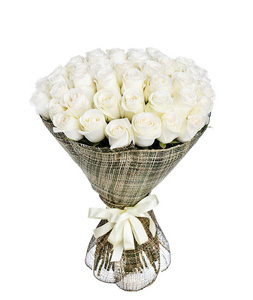 50朵白玫瑰花花束
