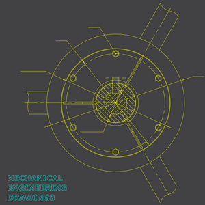 机械工程图纸。工程.灰色