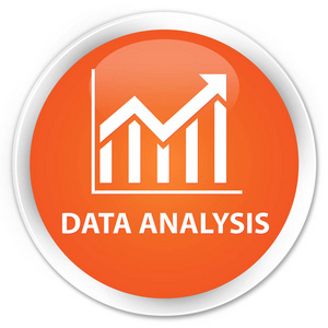 数据分析 统计图标 高级橙色圆形按钮
