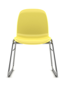 白色背景的现代黄色椅子