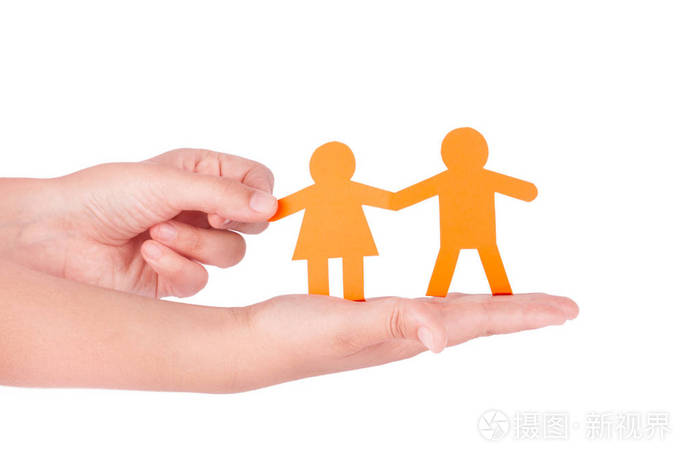 孤立在白色的纸人