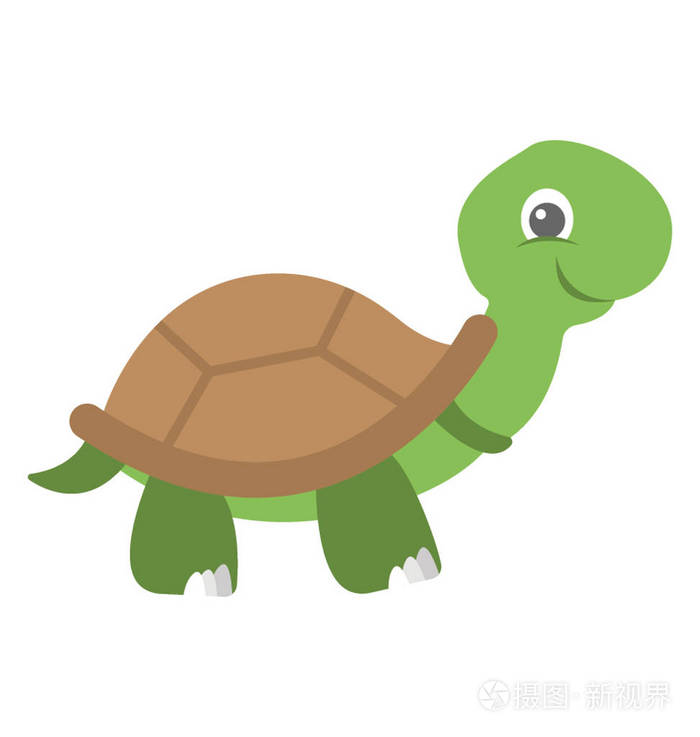 一个可爱的卡通龟矢量图标