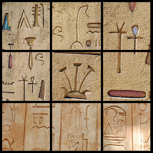 象形文字 难以辨认或理解的文字 象形文字，象形文字写成的文章 hieroglyphic的名词复数 