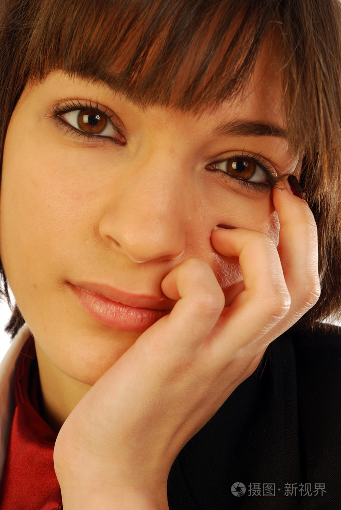 沉思的女人的肖像