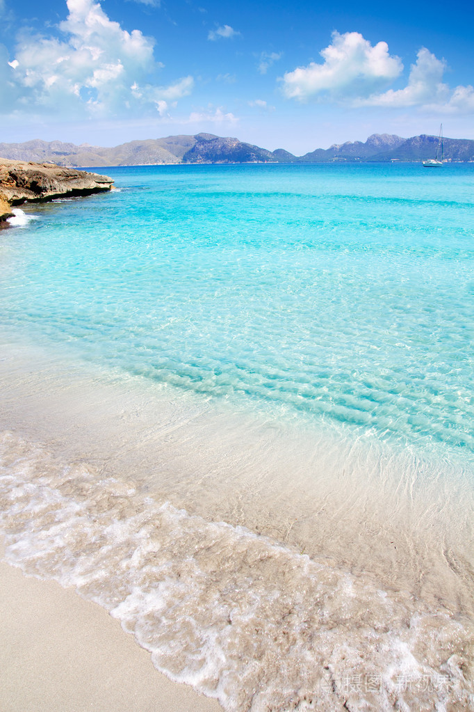 阿尔库迪亚海滩卡拉桑佩里从巴利阿里卡马洛卡