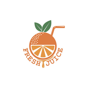 彩色橙鲜果汁会徽