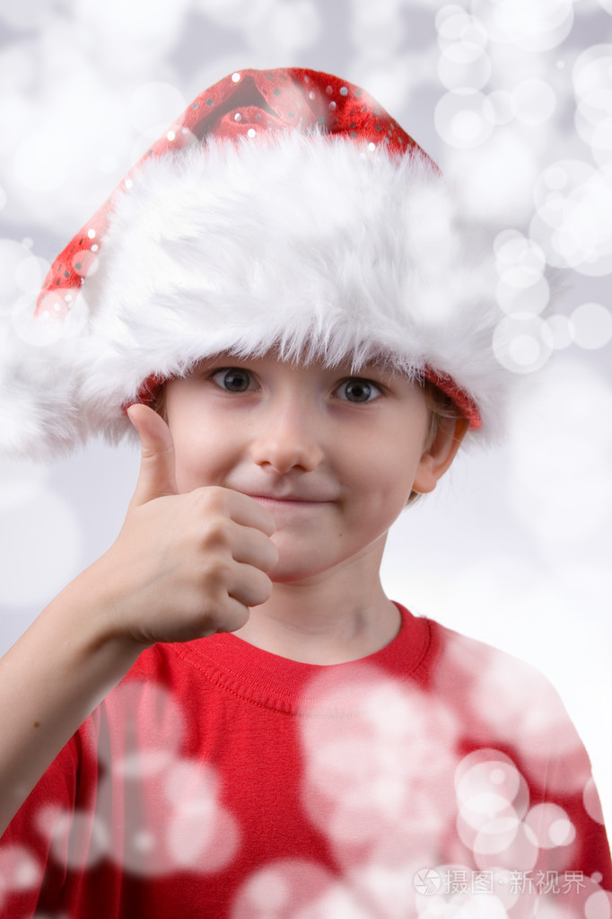 戴圣诞帽的小孩