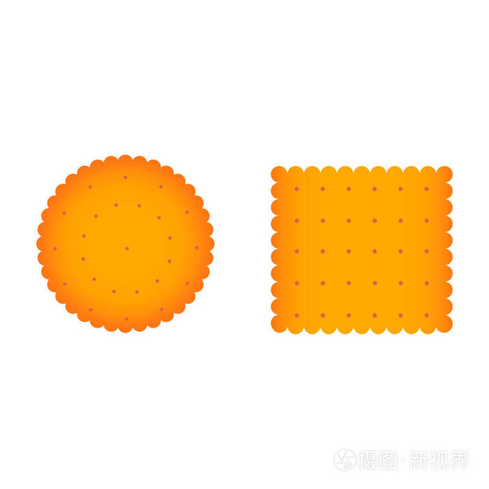 方形和圆形饼干.矢量设计