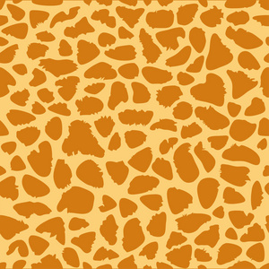 长颈鹿纹理图案无缝重复橙色和黄色，野生动物园 动物园 丛林背景。矢量