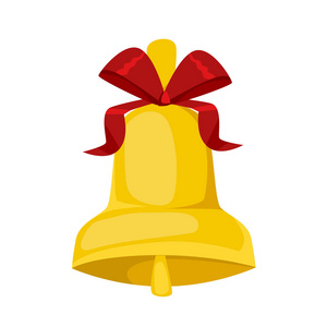 金色圣诞装饰铃铛配红弓, 节日装饰